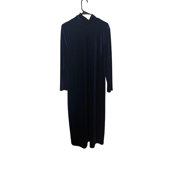 Anthropologie Women's Amandi Velvet Long Sleeve Maxi Dress  Blue Size Medium - Picture 5 of 16